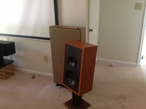 Polk UberMonitor 7 in front of its rival the Boston A200