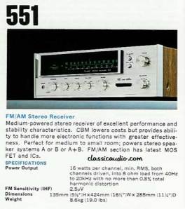 Sansui 551 ad. Courtesy of Classicaudio.com
