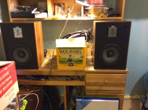 Infinity Qes on the bench. They sound great in near-field applications and tight spaces