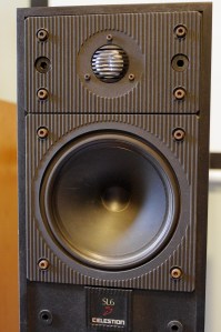 Detail of Celestion SL6 si front baffle. Note inverted woofer center cone- also laser designed!