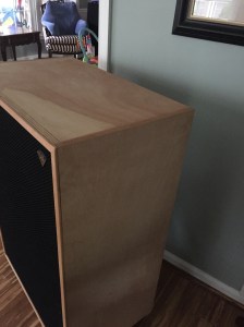 Detail of the Klipsch Cornwall Birch finish. Beautiful after 3 decades