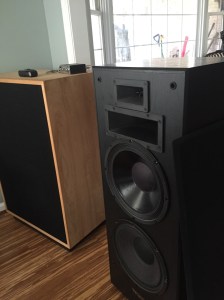 Klipsch Tangent next to the Cornwalls